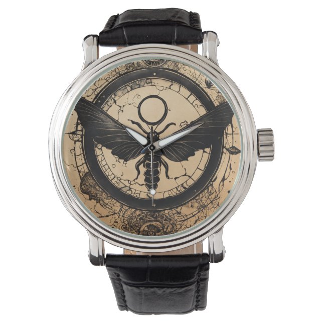Tattooed Elegance: Circular Design Men's Watch" Armbanduhr (Vorderseite)
