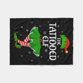 Tattooed Elf Christmas Family Girls Women Elf Squa Fleecedecke (Vorderseite (Horizontal))