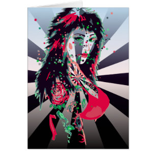 Tattooed Girl Psychedelic Art