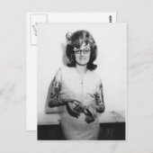 Tattooed Glasses Chick Postkarte (Vorne/Hinten)