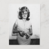 Tattooed Glasses Chick Postkarte (Vorderseite)