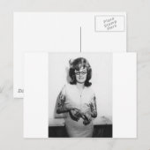 Tattooed Glasses Chick Postkarte (Vorne/Hinten)
