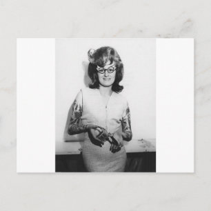 Tattooed Glasses Chick Postkarte