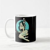 Tattooed Goth Button-up Girl Horror Ghost Moon Roc Kaffeetasse (Links)
