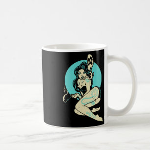 Tattooed Goth Button-up Girl Horror Ghost Moon Roc Kaffeetasse