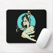 Tattooed Goth Button-up Girl Horror Ghost Moon Roc Mousepad (Mit Mouse)
