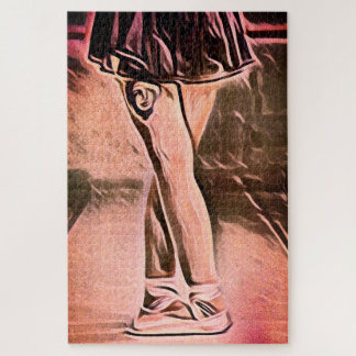 Tattooed Gothic Ballerina Stehend anpassbar Puzzle