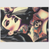 Tattooed Gothic Woman Seidenpapier (Vorderseite)