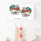 Tattooed Hearts, Tattoo Graphic Wedding Banner (Insitu)