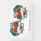 Tattooed Hearts, Tattoo Graphic Wedding Banner (Vertikal)