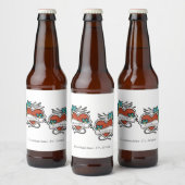 Tattooed Hearts, Tattoo Graphic Wedding Bierflaschenetikett (Flaschen)