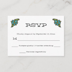 Tattooed Hearts, Tattoo Graphic Wedding RSVP Begleitkarte