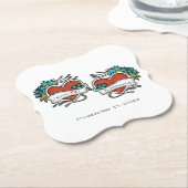 Tattooed Hearts, Tattoo Graphic Wedding Untersetzer (angewinkelt)