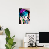 Tattooed Model - Ashley Lynn Poster (Heimbüro)