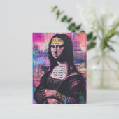 Tattooed Mona Lisa Mixed Media Collage Postkarte (Stehend Vorderseite)