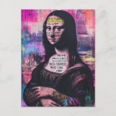 Tattooed Mona Lisa Mixed Media Collage Postkarte (Vorderseite)