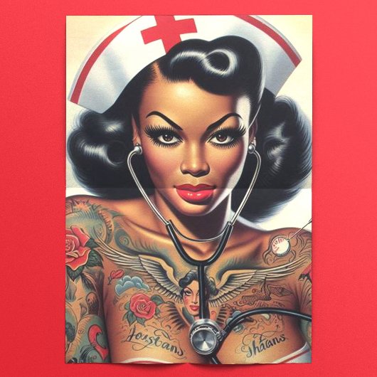 Tattooed Nurse Button-up Seidenpapier
