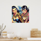 Tattooed Oriental Girls Poster (Küche)