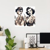 Tattooed Police Girls Poster (Heimbüro)