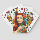 Tattooed Redhead Pin-up Spielkarten (Rückseite)