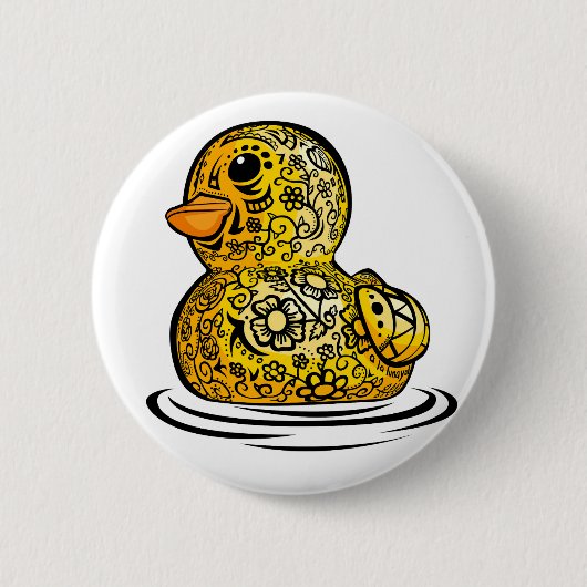 Tattooed Rubber Duck Button (Vorderseite)