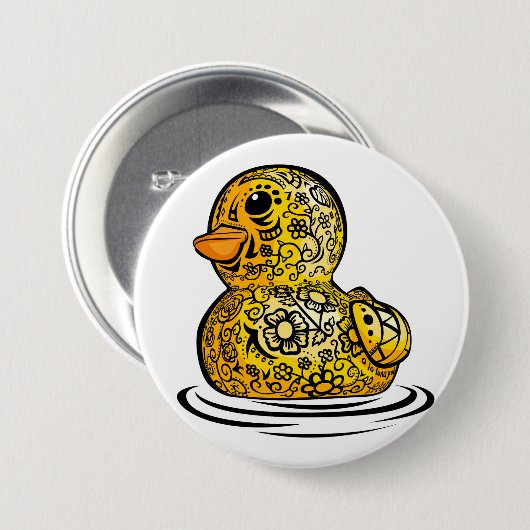 Tattooed Rubber Duck Button (Vorne & Hinten)