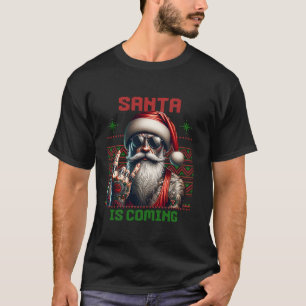 Tattooed Santa Claus inkmas Männer hässliche Chr T-Shirt