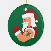 Tattooed Santa Keramik Ornament (Links)