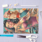 Tattooed Summer Button-up Collage Seidenpapier (Handwerk)