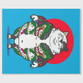 Tattooed Sumo Cat |Adorable Cat Geschenkpapier (Flach)
