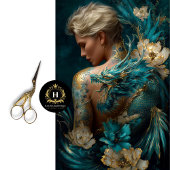 Tattooed Woman Dragon Fantasy Tissue Paper Seidenpapier