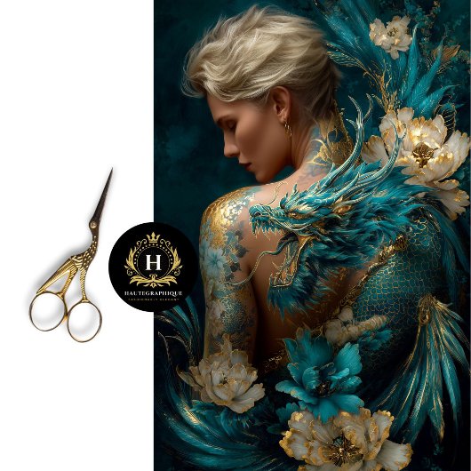 Tattooed Woman Dragon Fantasy Tissue Paper Seidenpapier