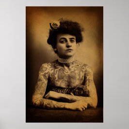Tattooed Woman Poster