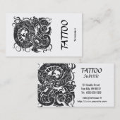 Tattooer Drache BW-freier Raum Visitenkarte (Vorne/Hinten)