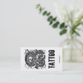 Tattooer Drache BW Visitenkarte (Stehend Vorderseite)
