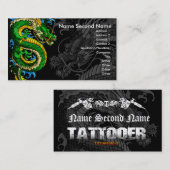 Tattooer Japaner-Drache Visitenkarte (Vorne/Hinten)