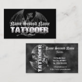 Tattooer mittelalterlicher Drache Visitenkarte (Vorne/Hinten)