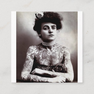 Tattooid Maud Wagner 1907 Vintag Quadratische Visitenkarte