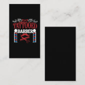 Tattooische Barberschere mit gebackenem Friseur Ta Visitenkarte (Vorne/Hinten)