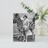 Tattooische Circus Lady und Zebra Postcard Postkarte (Stehend Vorderseite)