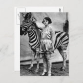 Tattooische Circus Lady und Zebra Postcard Postkarte (Vorne/Hinten)