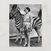 Tattooische Circus Lady und Zebra Postcard Postkarte (Vorderseite)