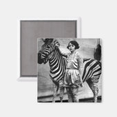 Tattooische Circus Lady und Zebra Square Magnet (Vorderseite/Rückseite)