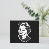Tattooische Hausfrau - Betrunken Postkarte (Stehend Vorderseite)