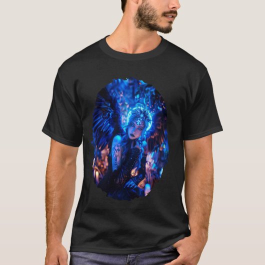 Tattooischer gotischer Engel. T-Shirt (Vorderseite)