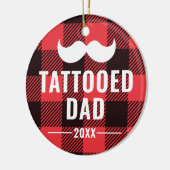 Tattooischer Vater Personalisiert Mustache Bearded Keramik Ornament (Links)