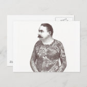 Tattooischer Viktorianischer Typ mit Mustache Postkarte (Vorne/Hinten)