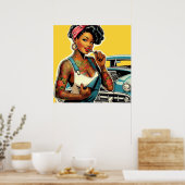 Tattooisches Button Poster (Küche)