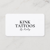 Tattooist Minimal Script Tattoo Artist White Visitenkarte (Vorderseite)