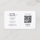 Tattooist Minimal Script Tattoo Artist White Visitenkarte (Rückseite)